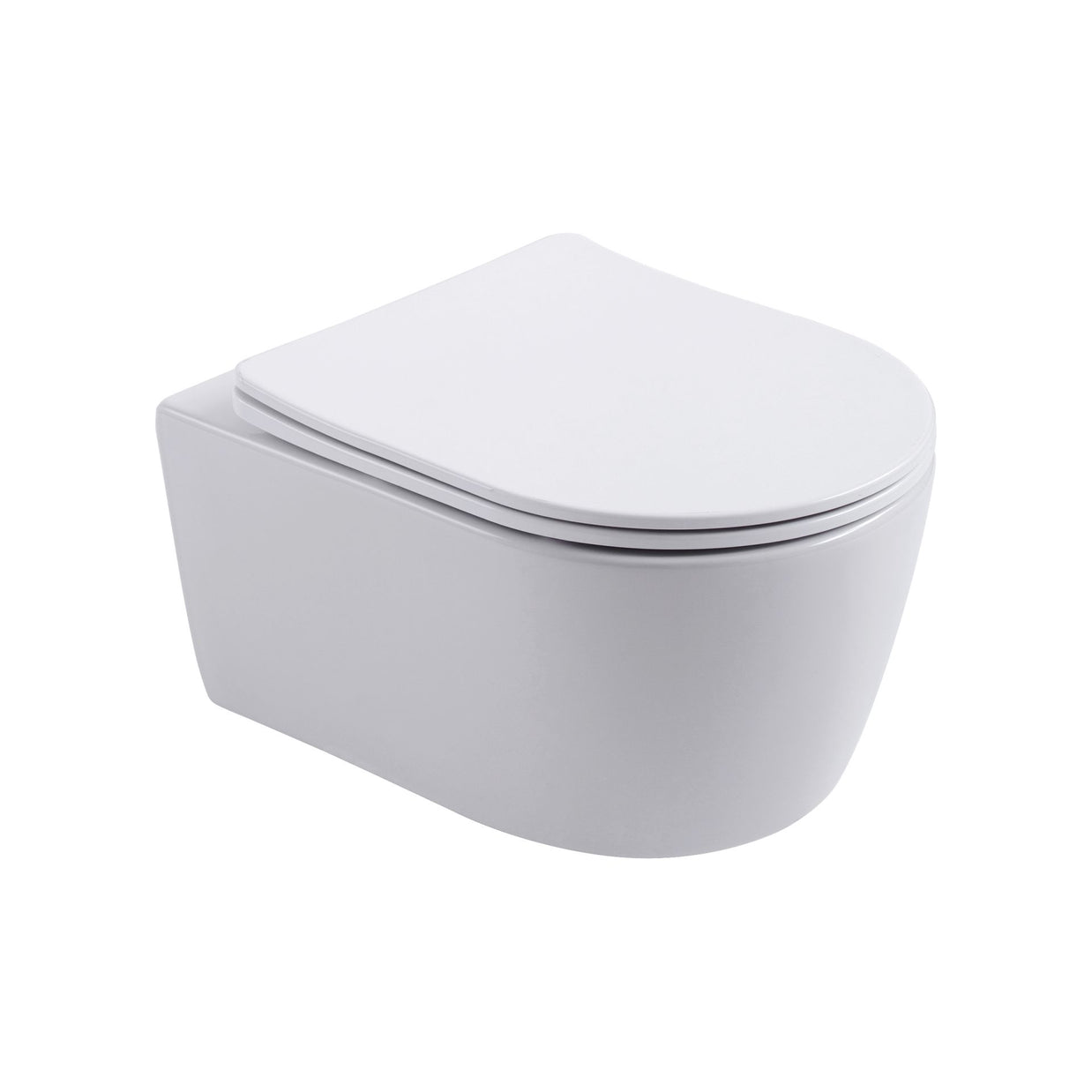 Wc Suspendu PRO Compact 49cm Kit avec abattant soft close 36x32x49cm Blanc Brillant