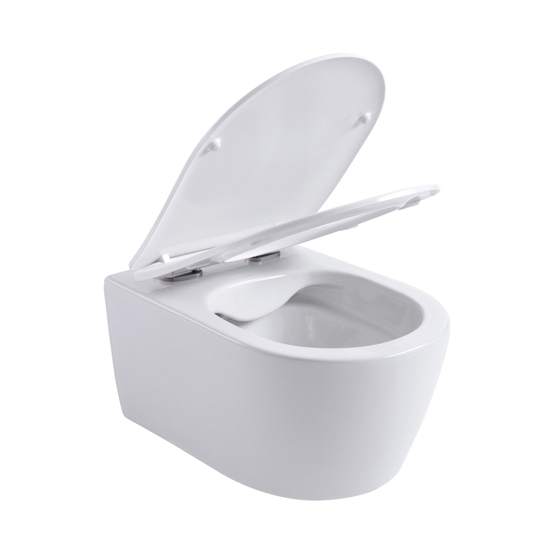 Wc Suspendu PRO Compact 49cm Kit avec abattant soft close 36x32x49cm Blanc Brillant