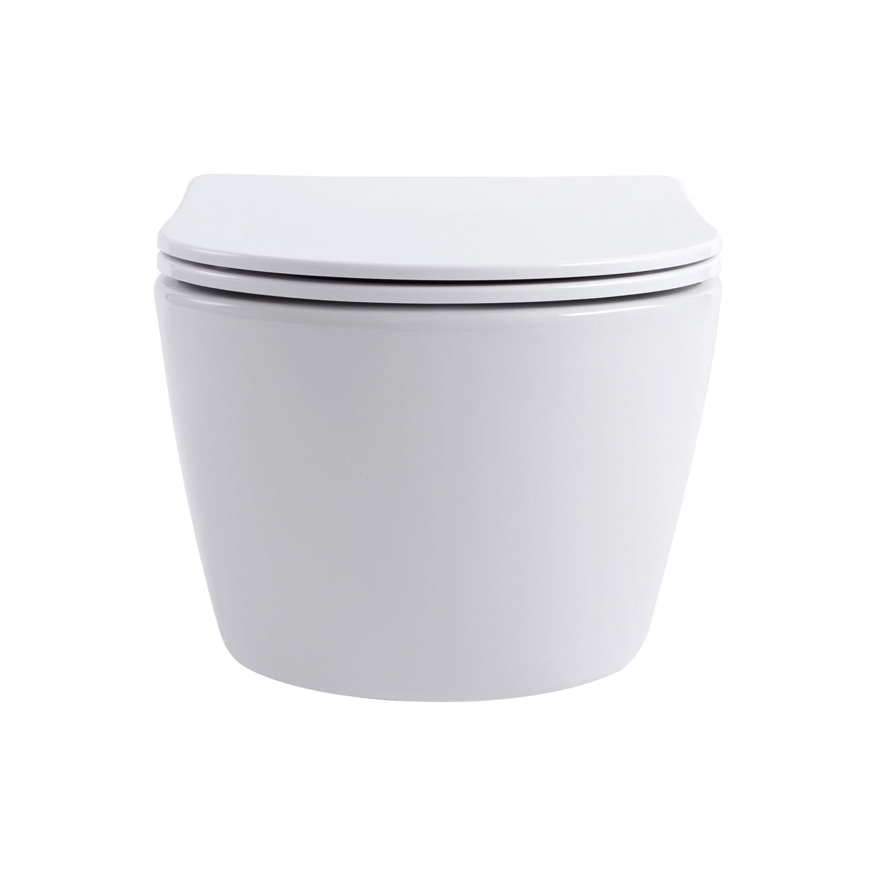 Wc Suspendu PRO Compact 49cm Kit avec abattant soft close 36x32x49cm Blanc Brillant