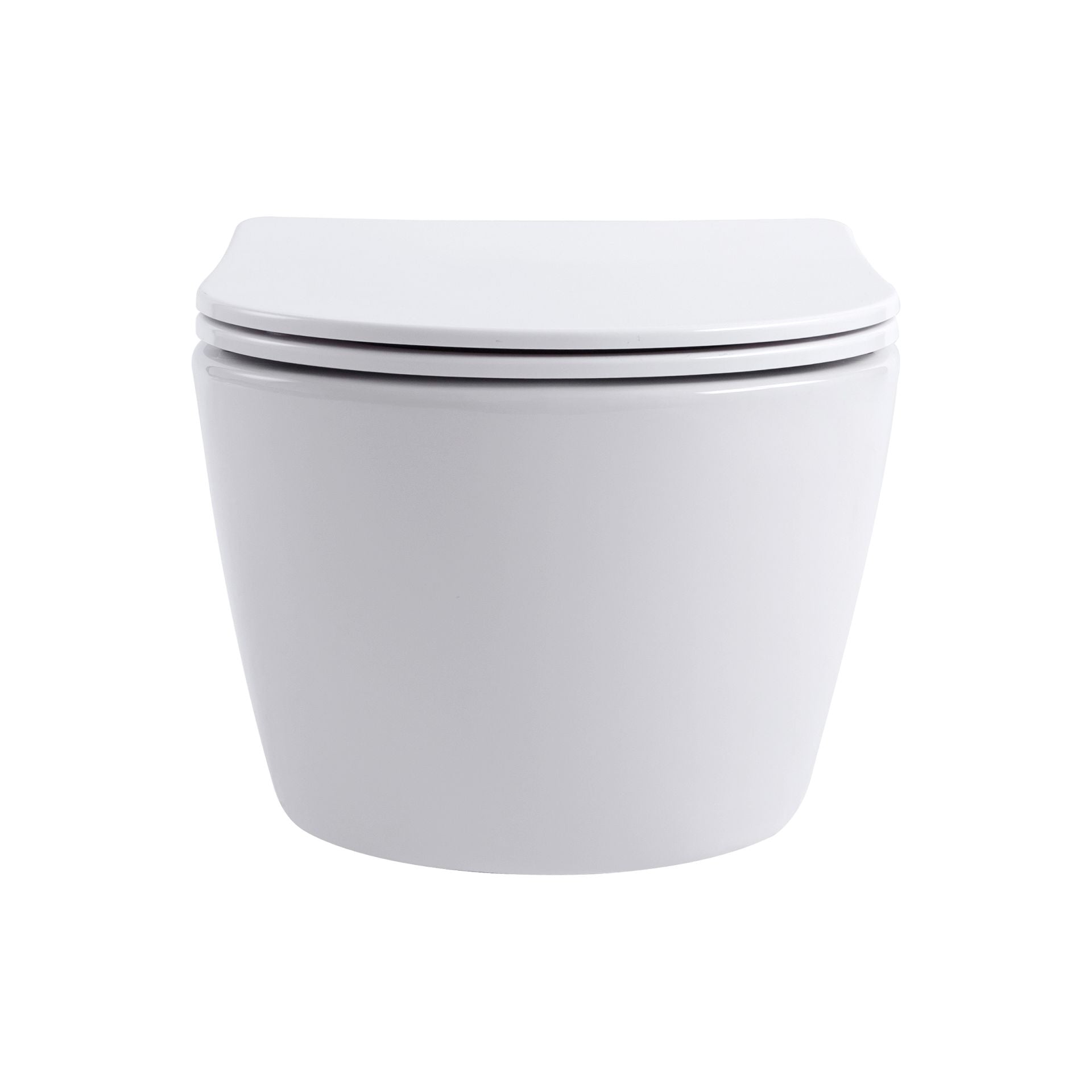 Wc Suspendu PRO Compact 49cm Kit avec abattant soft close 36x32x49cm Blanc Brillant