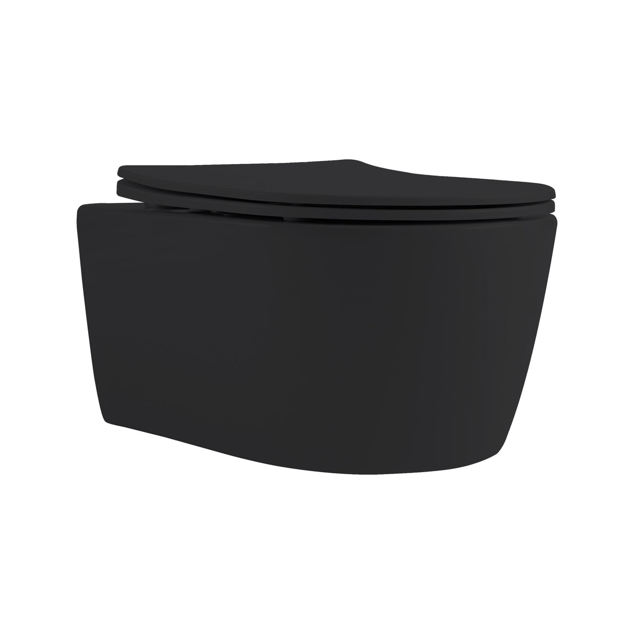 Wc Suspendu PRO Kit avec abattant soft close 36x32x49cm Compact Noir Mat