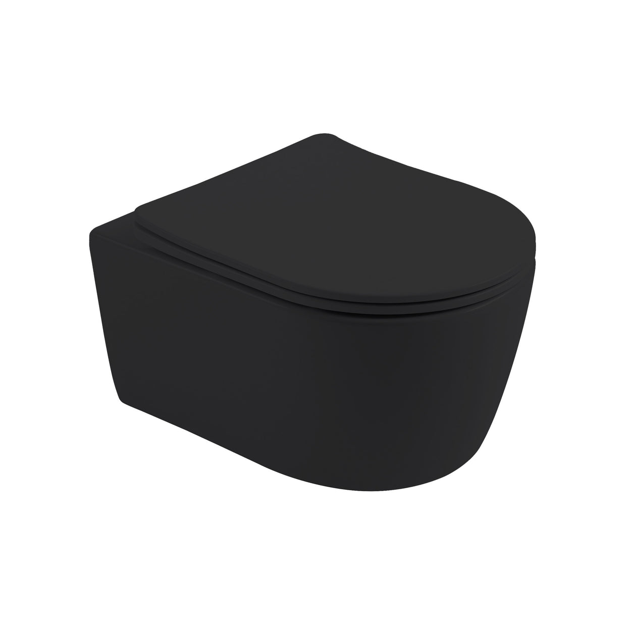 Wc Suspendu PRO Kit avec abattant soft close 36x32x49cm Compact Noir Mat
