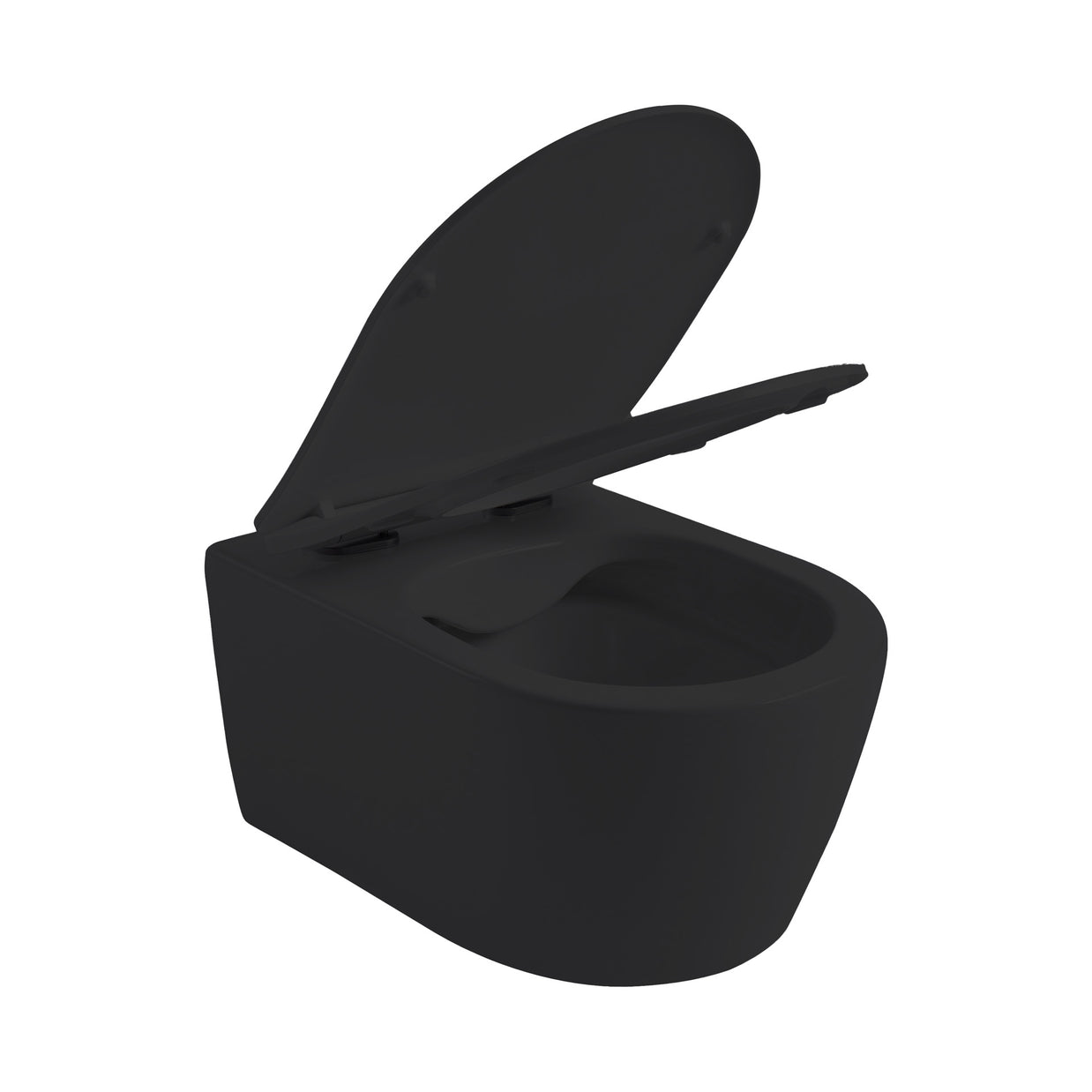Wc Suspendu PRO Kit avec abattant soft close 36x32x49cm Compact Noir Mat