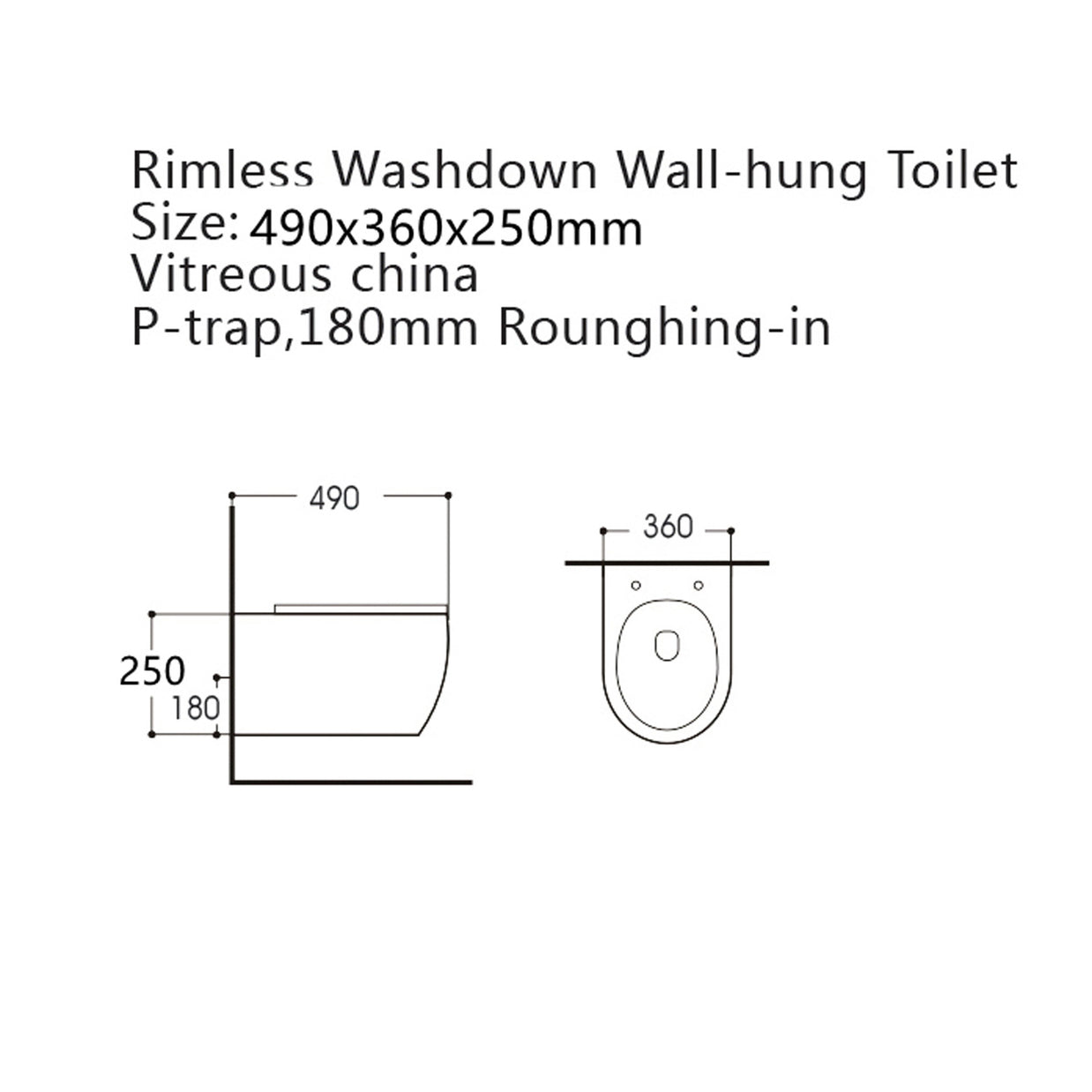 Wc Suspendu PRO Kit avec abattant soft close 36x32x49cm Compact Noir Mat
