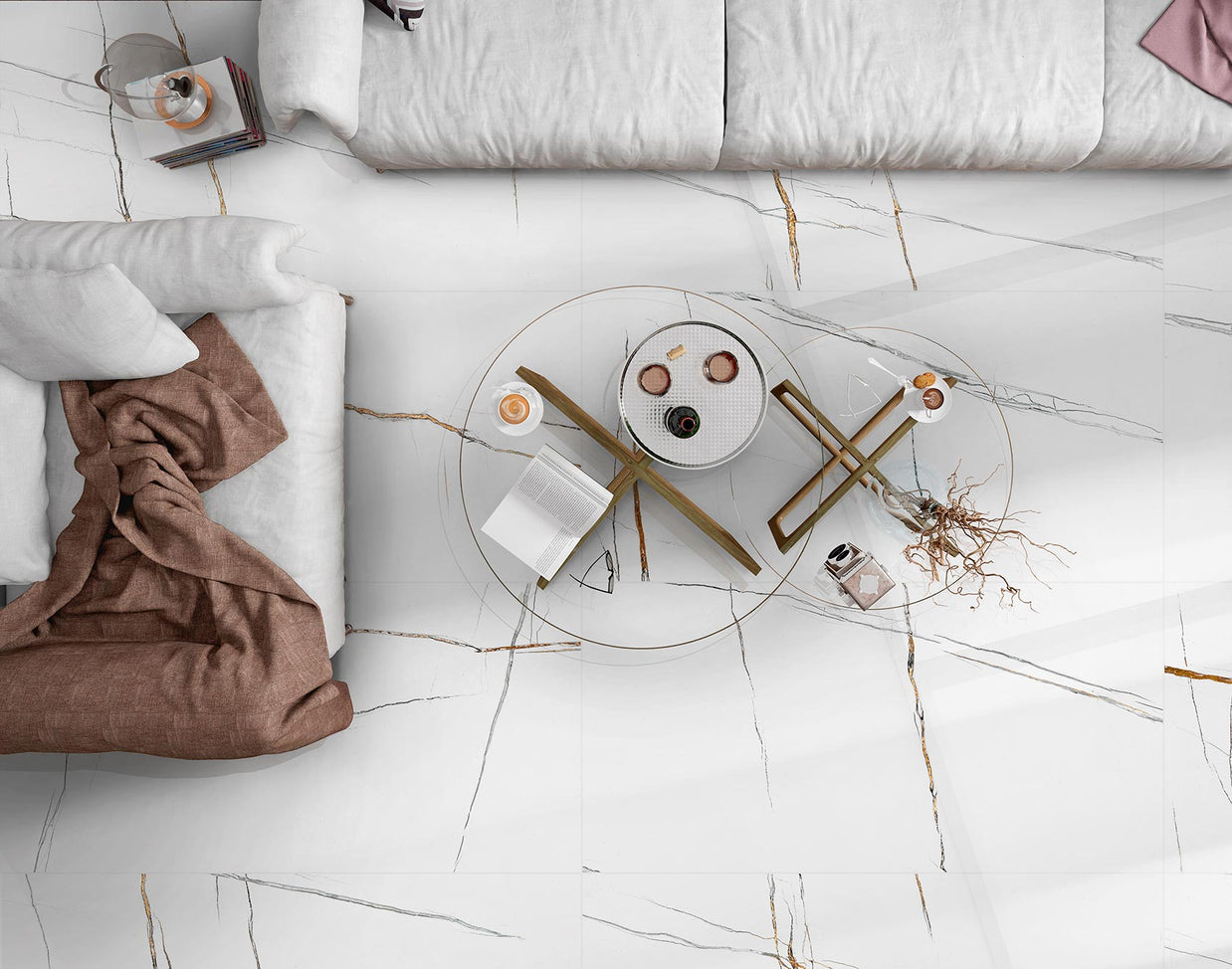 60x120 Sahara Bianco Poli (Mur/Sol)