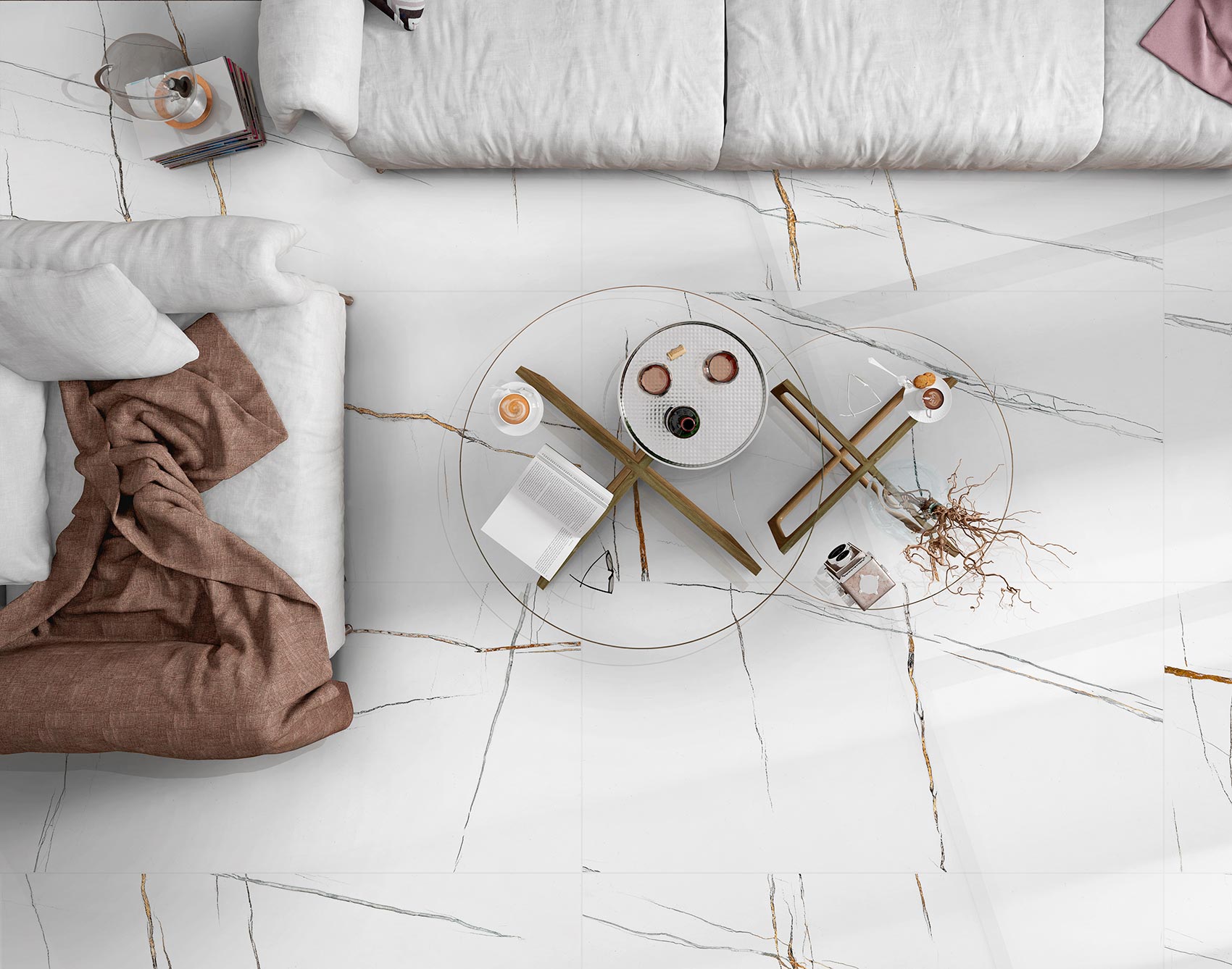 60x120 Sahara Bianco Poli (Mur/Sol)