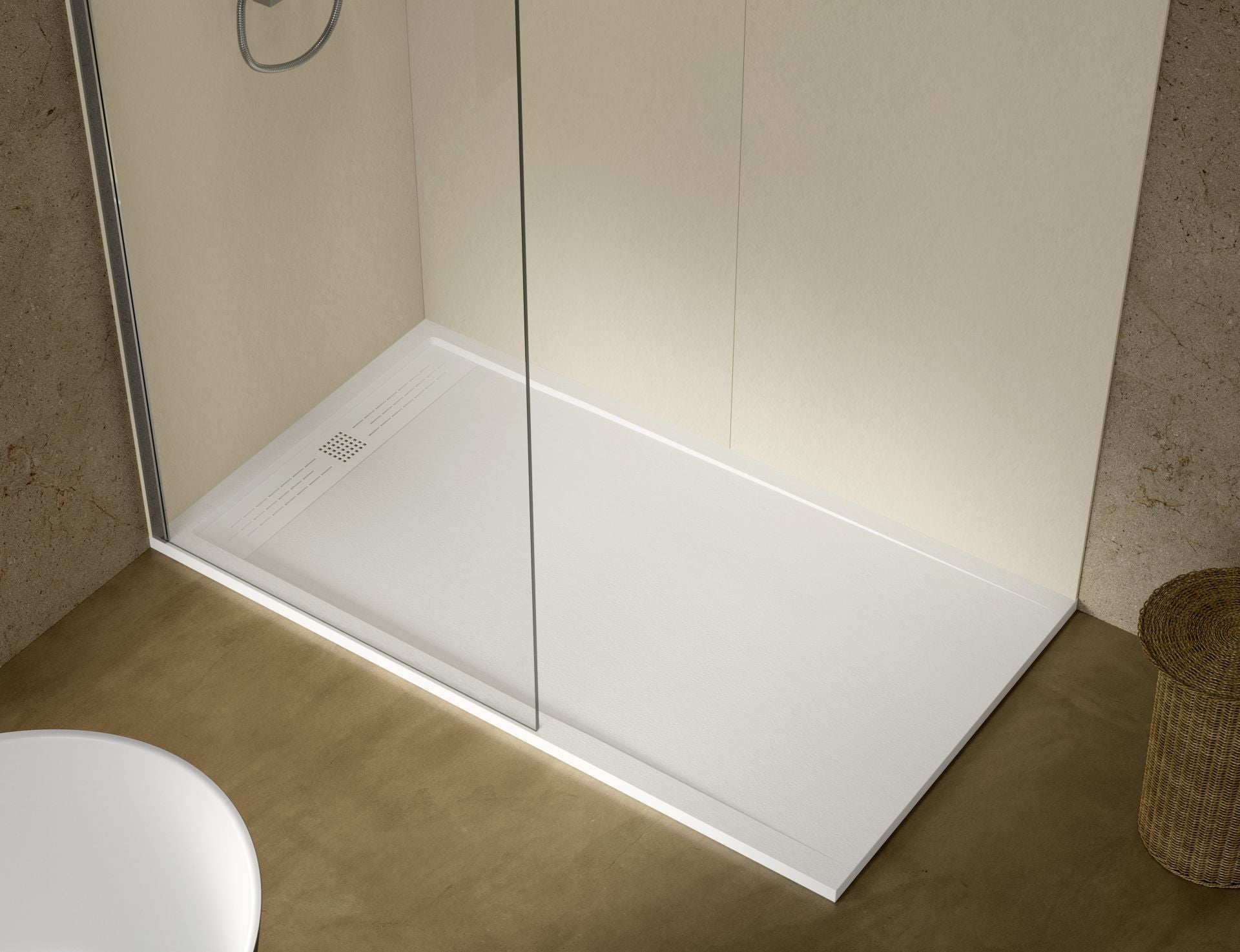 Receveur de Douche ELITE 180x90x3cm Rectungulaire Composite BLANC MAT