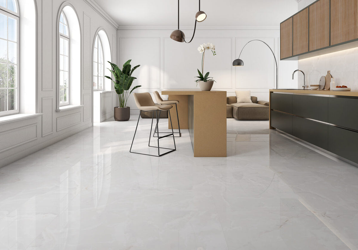Ambiance NAVARTI – série Garner Shine White, mise en situation du coloris
