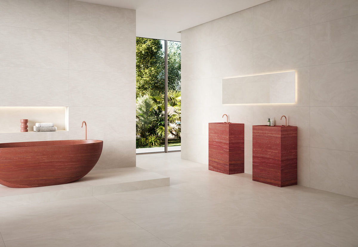 Ambiance NAVARTI – série Rlv Athika White, mise en situation du coloris