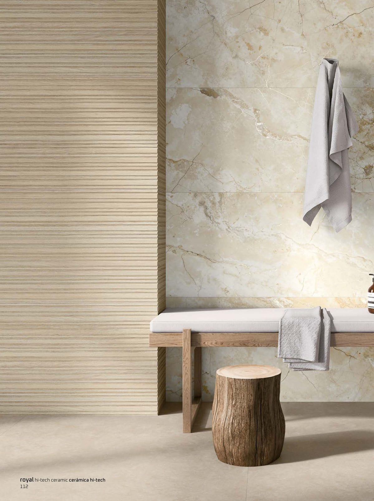 Ambiance FANAL : RE Royal Natural mat, associé à d’autres séries