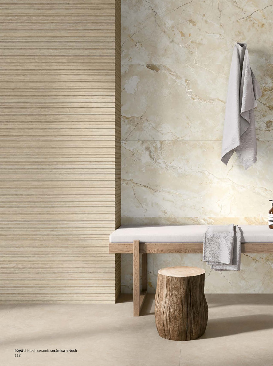 Ambiance FANAL : RE Royal Natural mat, associé à d’autres séries