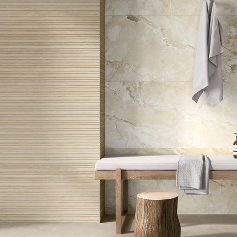 Ambiance FANAL : RE Royal Natural mat, associé à d’autres séries