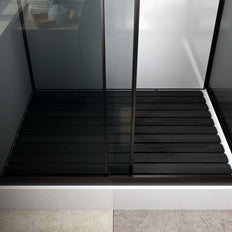 Cabine De Douche MARANI  90x120x225 KIT Porte De Douche Coulissante Verre Fume Profile Noir 8mm