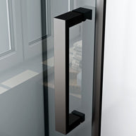 Cabine De Douche MARANI  90x120x225 KIT Porte De Douche Coulissante Verre Fume Profile Noir 8mm