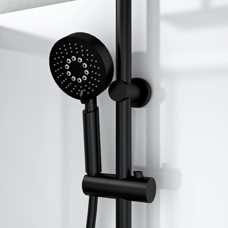 Cabine De Douche RIMO 90x90x215 KIT Porte De Douche Coulissante Verre Clair Profile Noir 8mm