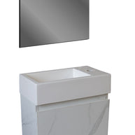 Meuble de Toilette ALONI MKADO Droite Marbre Blanc 40X50X22,3 CM = Pack Complet - Akdeniz Deco