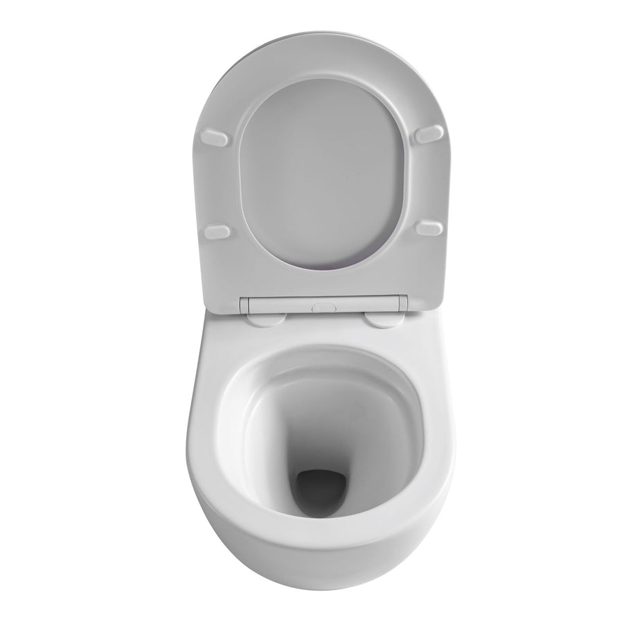 Wc Suspendu PRO Kit Tornado Flush avec abattant soft close 36x32x49cm Compact Blanc Mat