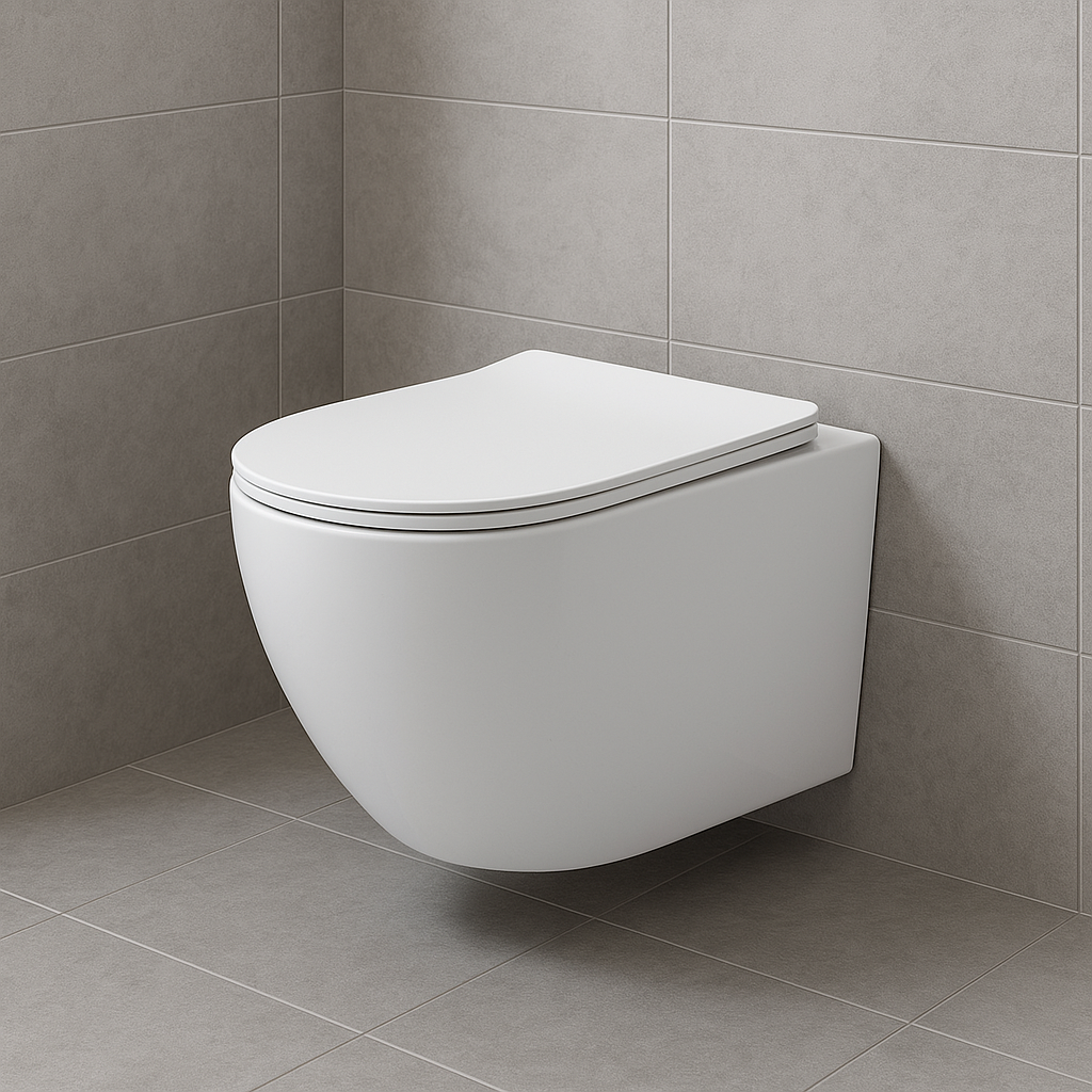 Wc Suspendu PRO Tornado Flush Kit avec abattant soft close 36x32x49cm Compact Blanc Brillant