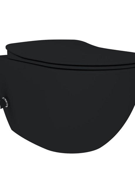 Wc Suspendu Creavit Free avec Robinet Chaud/Froid Intégré Noir Charbon Mat (hygiénique) + Abattant = PACK - Akdeniz Deco