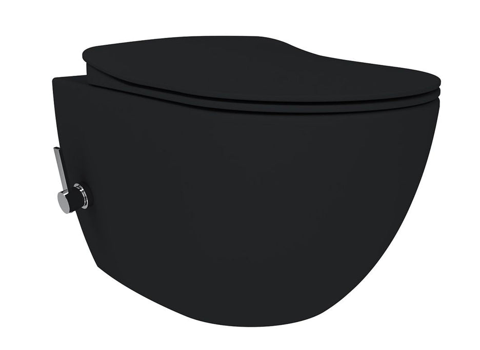 Wc Suspendu Creavit Free avec Robinet Chaud/Froid Intégré Noir Charbon Mat (hygiénique) + Abattant = PACK - Akdeniz Deco