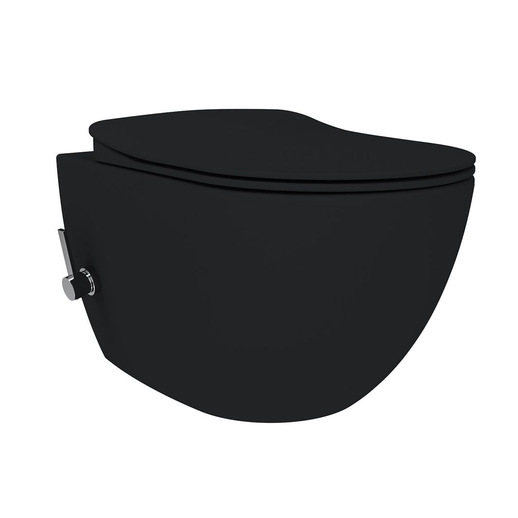Wc Suspendu Creavit Free avec Robinet Chaud/Froid Intégré Noir Charbon Mat (hygiénique) + Abattant = PACK - Akdeniz Deco